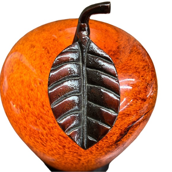 Vintage Blown Glass Light up Apple on Wood Base - Picture 2 of 8